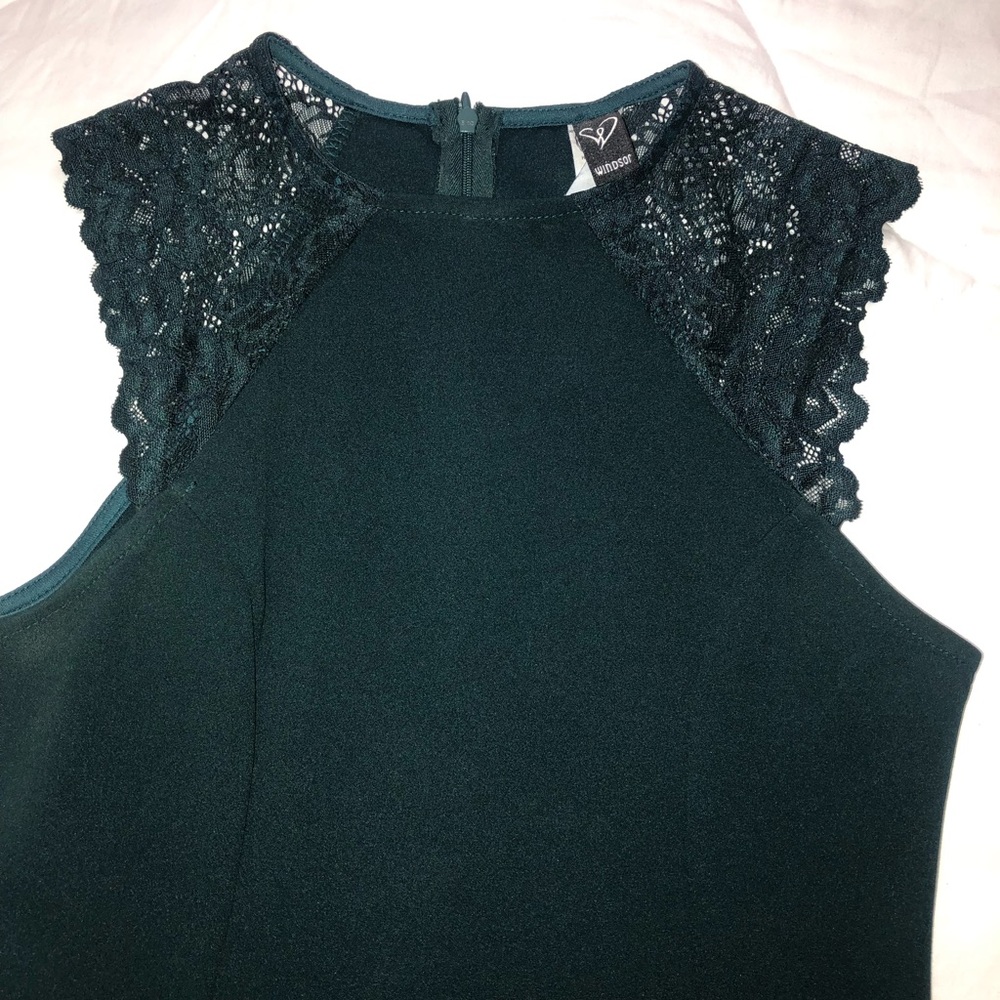 Windsor hunter green sleeveless dress